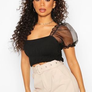 Boohoo Black Crop Top